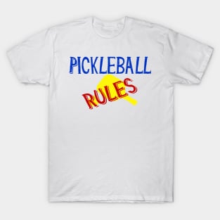 Pickleball Rules red and blue T-Shirt